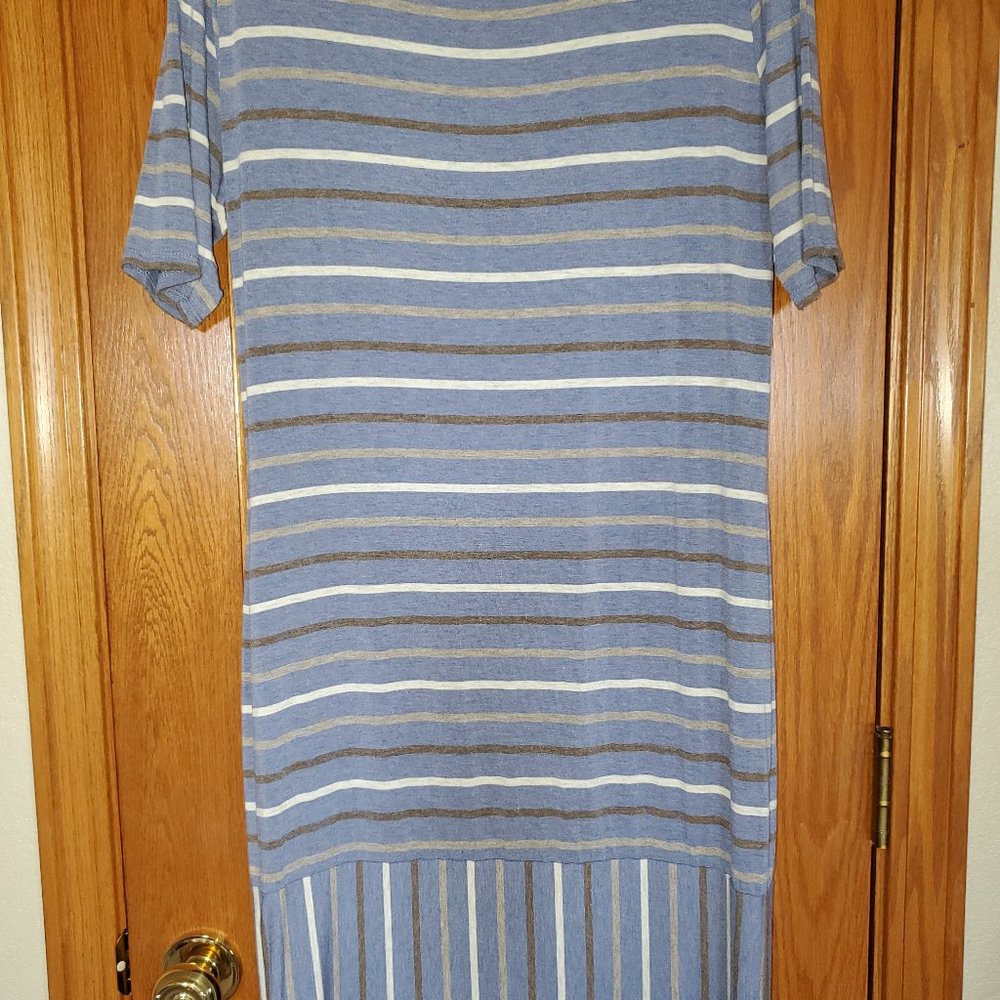 LuLaRoe JULIA dress, Vertical & Horizontal striped, Size XL